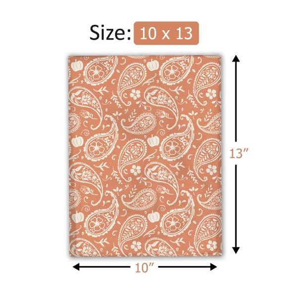20- 10x13 pumpkin paisley poly mailers - Picture 3 of 3